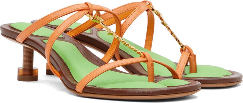 Jacquemus Orange Le Raphia 'Les Sandales Basses Pralu' Sandals - Picture 2
