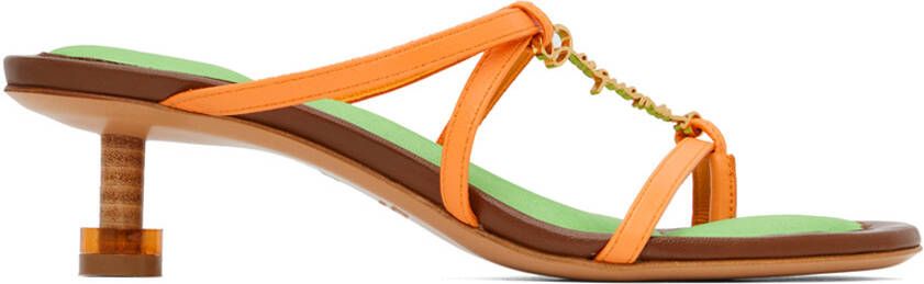Jacquemus Orange Le Raphia 'Les Sandales Basses Pralu' Heels - Picture 5
