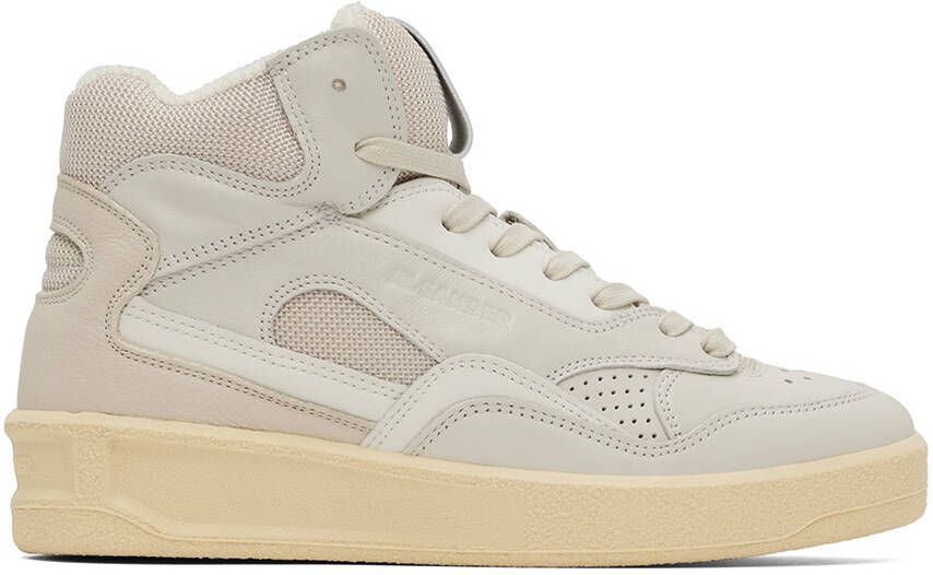 Jil Sander Beige Basket High-Top Sneakers