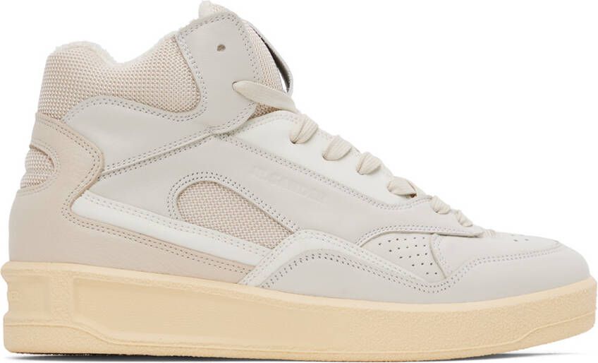 Jil Sander Beige High-Top Sneakers - Picture 5