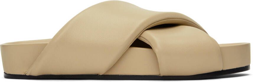Jil Sander Beige Padded Slides