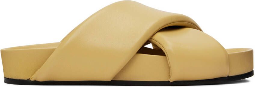 Jil Sander Beige Padded Slides - Picture 5