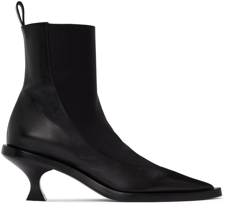 Jil Sander Black Calfskin Ankle Boots - Picture 5