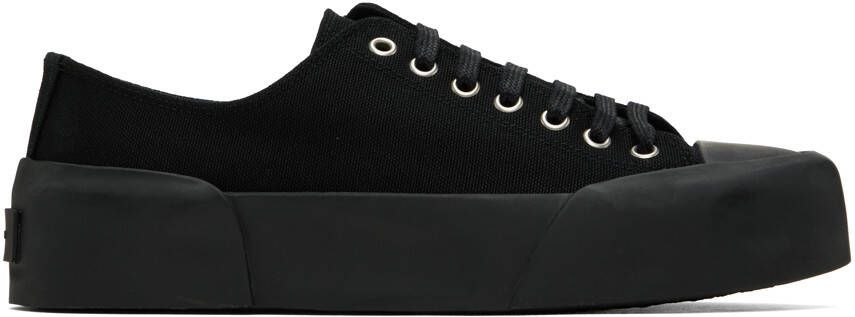 Jil Sander Black Canvas Sneakers - Picture 5