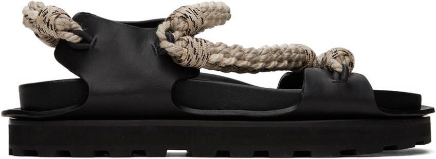 Jil Sander Black Hiking Cord Sandals - Picture 5