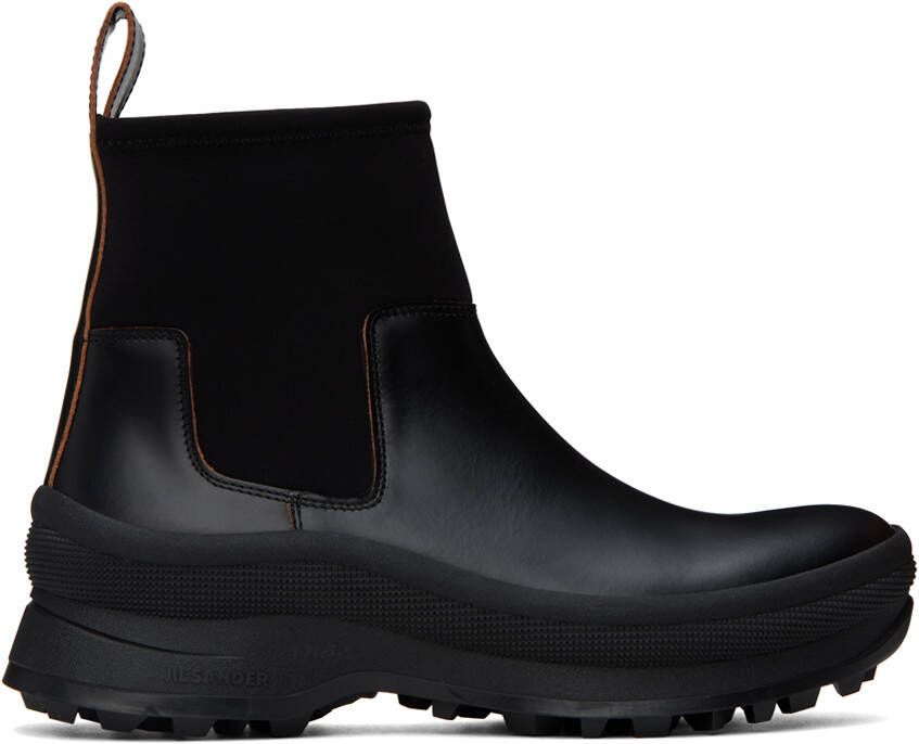 Jil Sander Black Leather Chelsea Boots