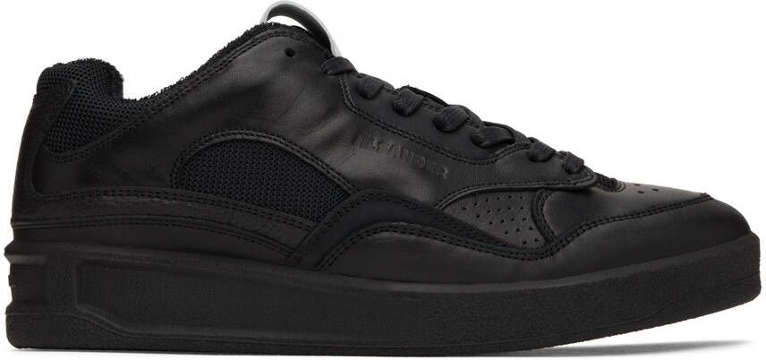 Jil Sander Black Leather Sneakers - Picture 4