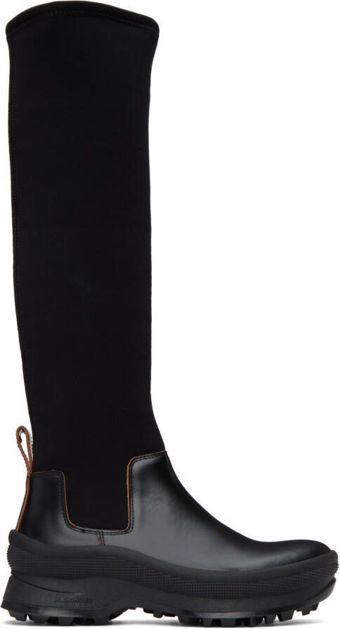 Jil Sander Black Leather Tall Boots - Picture 3