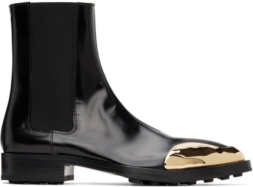 Jil Sander Black Metal Cap Chelsea Boots