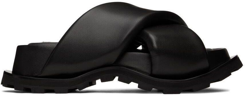 Jil Sander Black Oversize Wrap Sandals - Picture 5