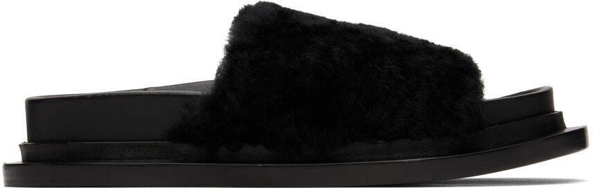 Jil Sander Black Oversize Wrapped Slides - Picture 3