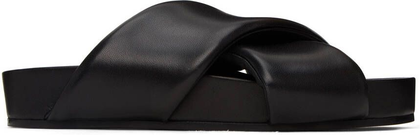 Jil Sander Black Padded Sandals - Picture 3