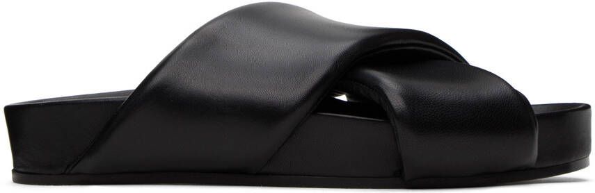 Jil Sander Black Padded Sandals - Picture 5