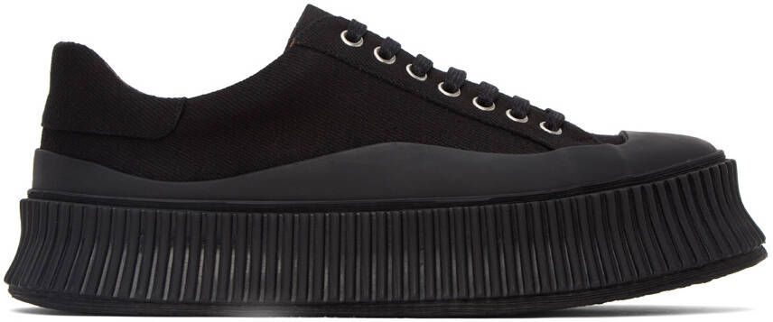 Jil Sander Black Platform Sneakers - Picture 5