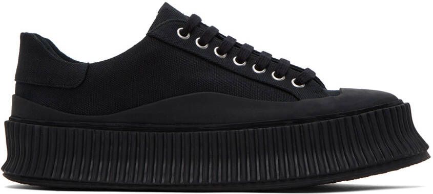 Jil Sander Black Platform Sneakers - Picture 5