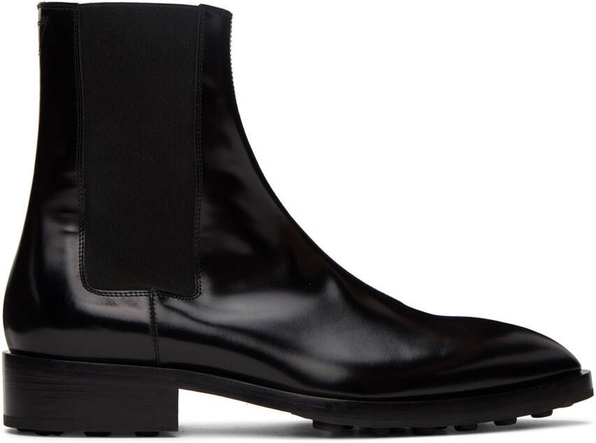 Jil Sander Black Pointed Toe Chelsea Boots - Picture 5