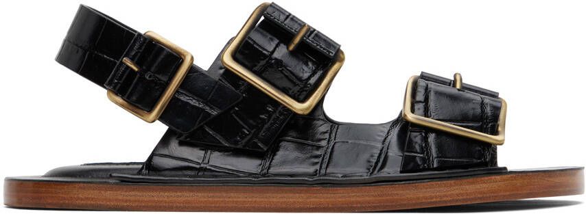 Jil Sander Black Slingback Sandals - Picture 5