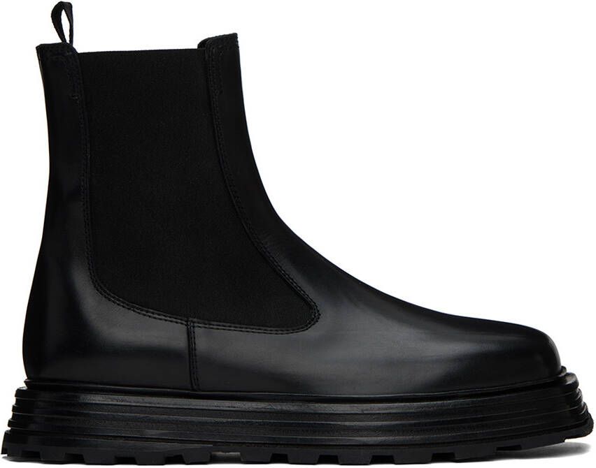 Jil Sander Black Square Toe Chelsea Boots - Picture 5