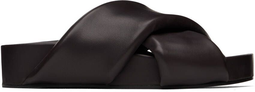 Jil Sander Brown Oversized Wrapped Sandals