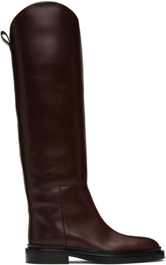 Jil Sander Brown Riding Tall Boots - Picture 2
