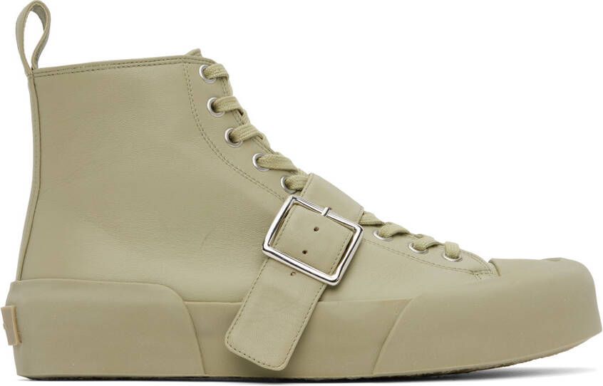 Jil Sander Green Buckle Sneakers - Picture 5
