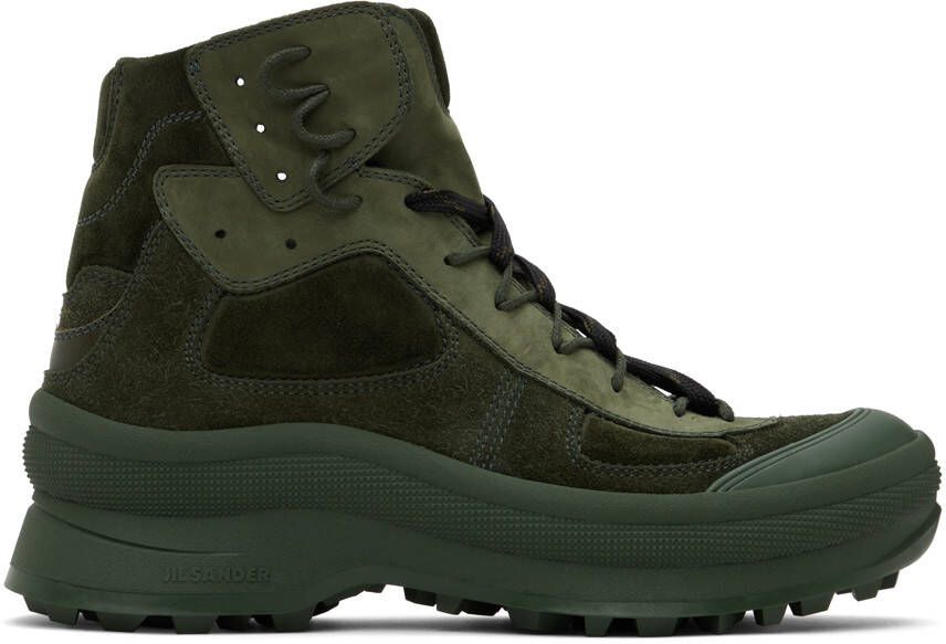 Jil Sander Green Padded Boots - Picture 5