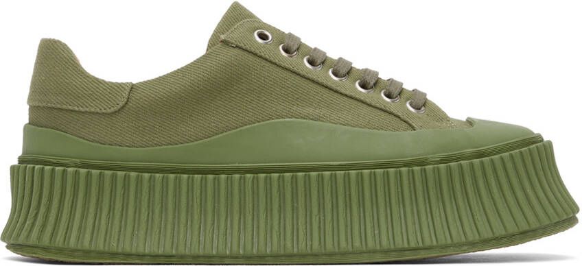 Jil Sander Green Platform Sneakers - Picture 5