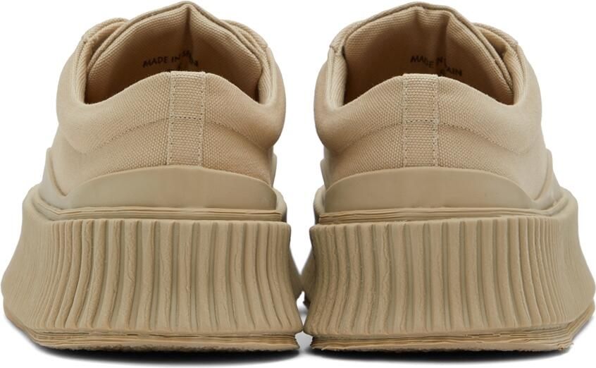 Jil Sander Beige Canvas Platform Sneakers