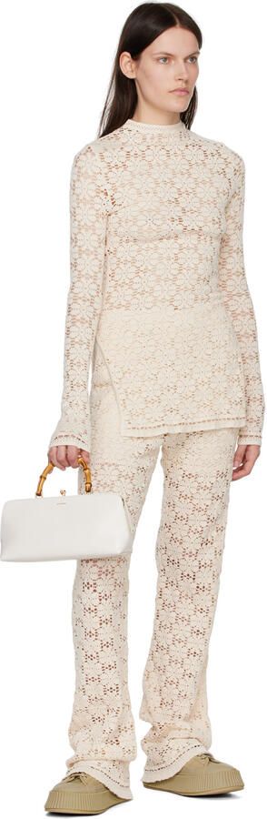 Jil Sander Beige Canvas Platform Sneakers - Picture 4