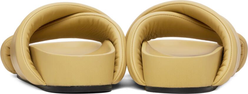 Jil Sander Beige Padded Slides - Picture 3