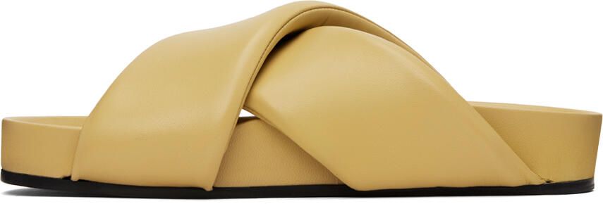 Jil Sander Beige Padded Slides - Picture 4