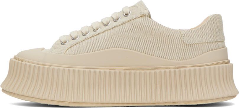 Jil Sander Beige Vulcanized Sneakers - Picture 3