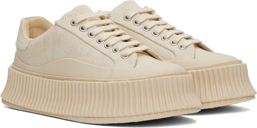 Jil Sander Beige Vulcanized Sneakers - Picture 2