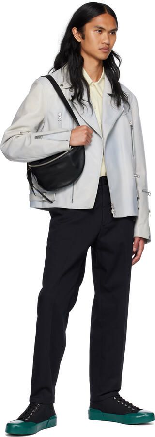 Jil Sander Black & Green High-Top Sneakers - Picture 4