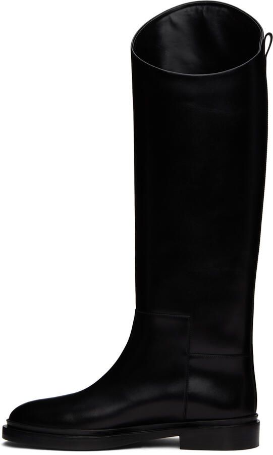 Jil Sander Black Asymmetric Boots - Picture 2