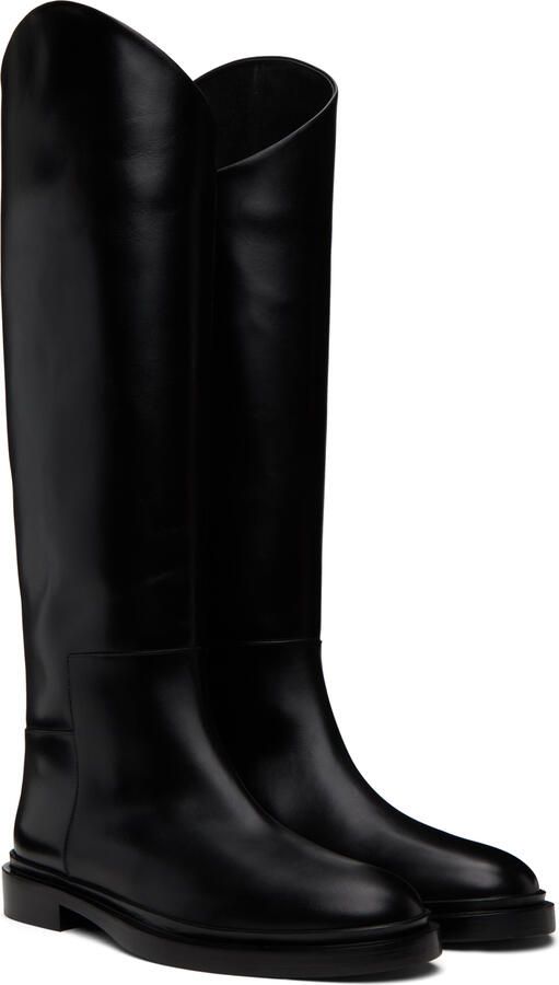 Jil Sander Black Asymmetric Boots - Picture 3