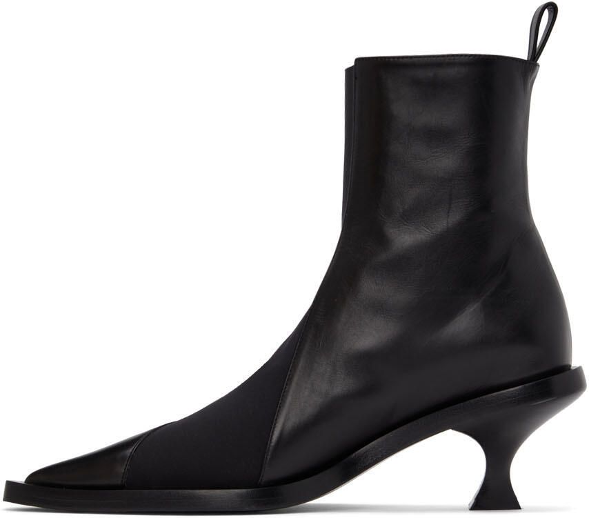 Jil Sander Black Calfskin Ankle Boots - Picture 2
