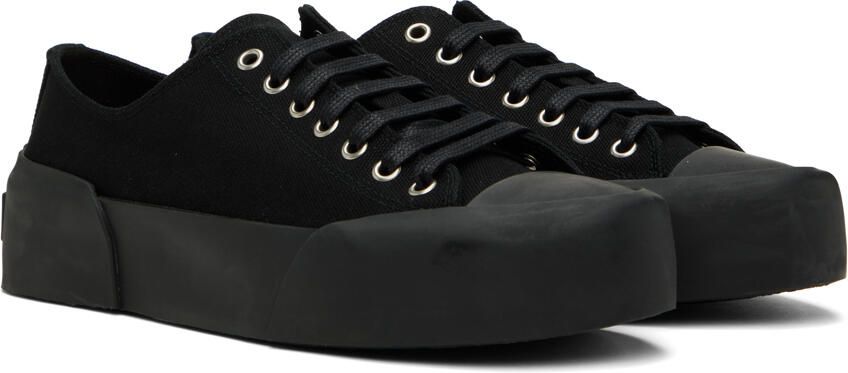 Jil Sander Black Canvas Sneakers - Picture 2