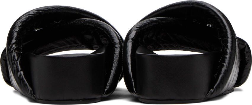 Jil Sander Black Criss-Cross Slides