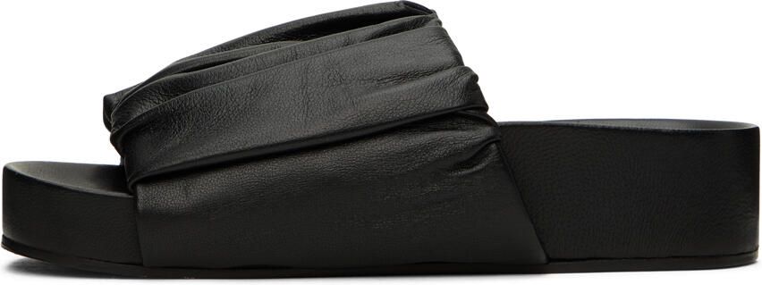 Jil Sander Black Gathered Slides - Picture 3