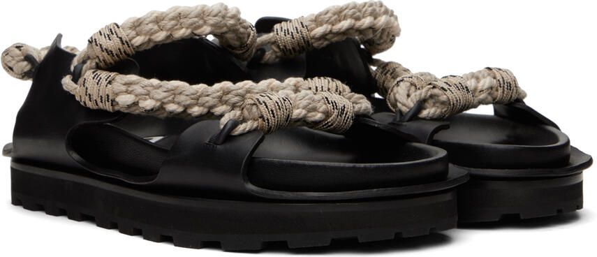 Jil Sander Black Hiking Cord Sandals - Picture 2