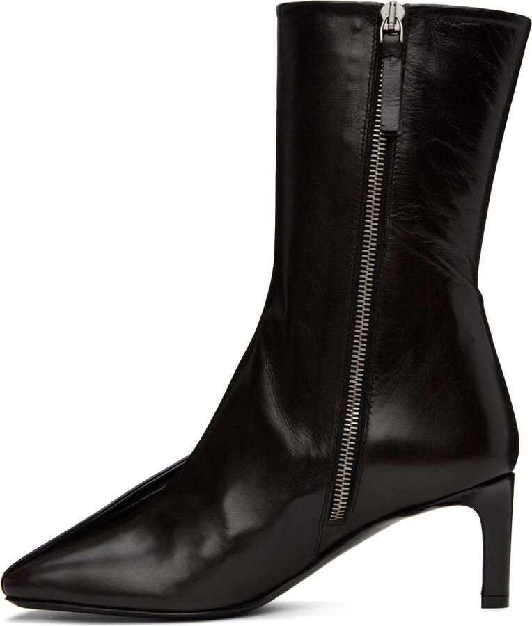 Jil Sander Black Leather Ankle Boots