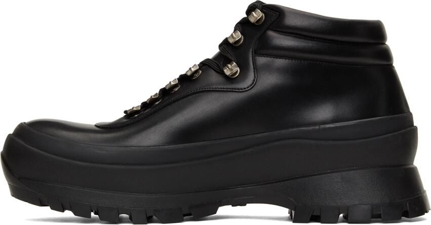 Jil Sander Black Leather Hiking Boots - Picture 3