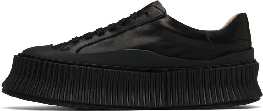 Jil Sander Black Leather Platform Sneakers - Picture 3