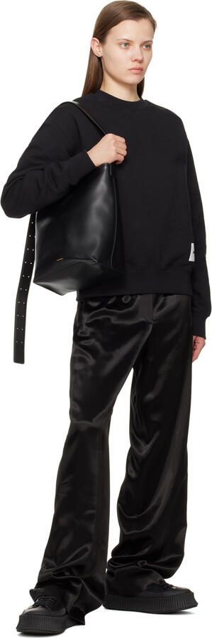 Jil Sander Black Leather Platform Sneakers - Picture 4