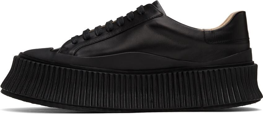 Jil Sander Black Leather Platform Sneakers - Picture 2