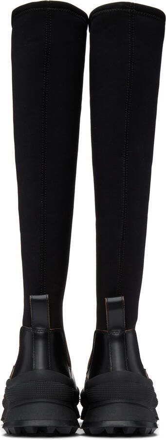Jil Sander Black Leather Tall Boots - Picture 5