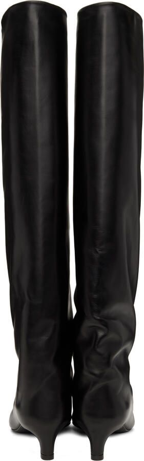 Jil Sander Black Leather Tall Boots - Picture 4