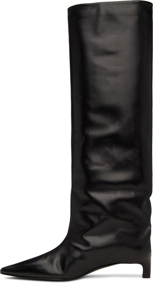 Jil Sander Black Leather Tall Boots