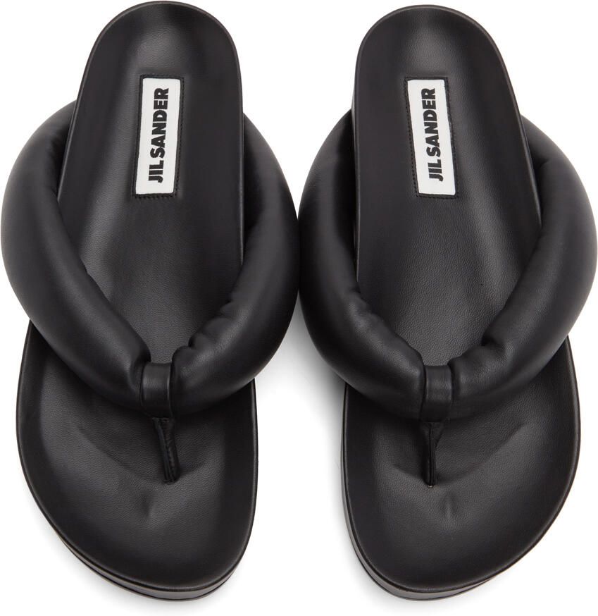 Jil Sander Black Oversize Flip Flop Sandals